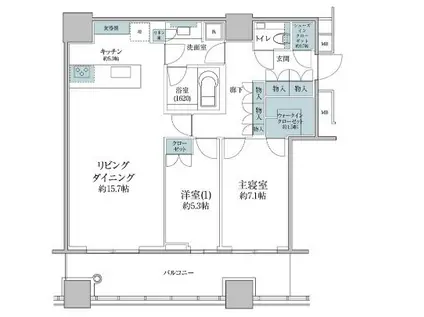 ワールドタワーレジデンス(2LDK/33階)の間取り写真