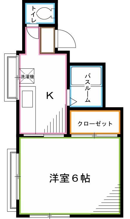 オリオンシャトー(1K/2階)の間取り写真