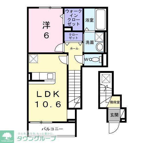 グロウヒルズ(1LDK/2階)の間取り写真