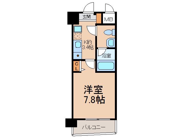 セントラルマンスリー小牧(1K/5階)の間取り写真
