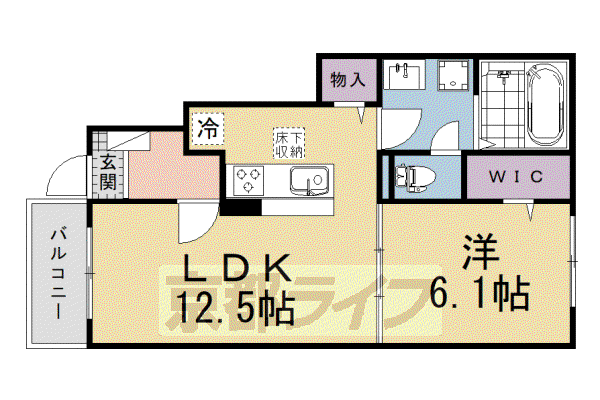 メゾン ブリアン(1LDK/1階)の間取り写真