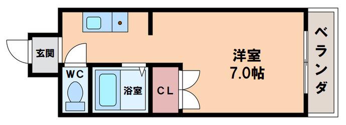 シャトークローネ(ワンルーム/5階)の間取り写真