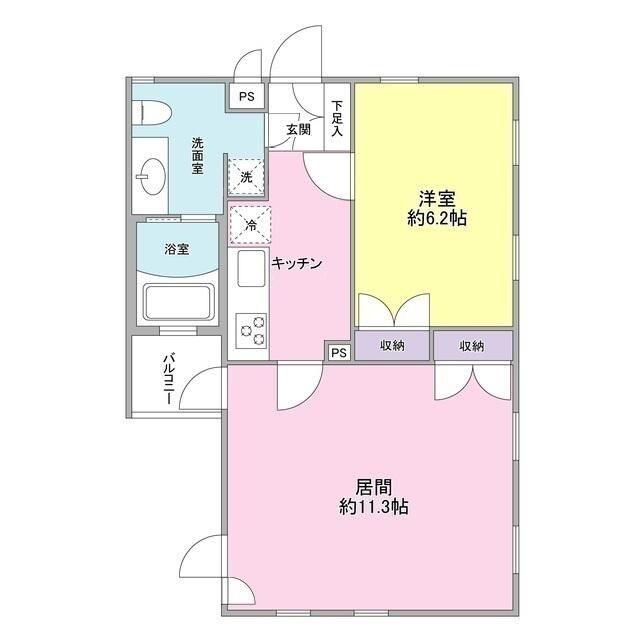 中野NINES CORE(1LDK/2階)の間取り写真