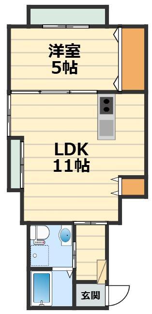 エターナル(1LDK/1階)の間取り写真