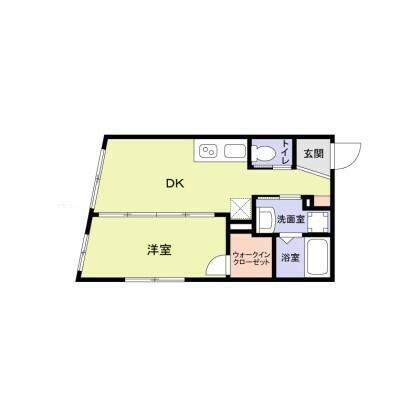 北新宿レーベル(1DK/1階)の間取り写真