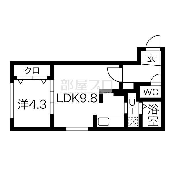 KOPEN COURT月寒(1LDK/3階)の間取り写真