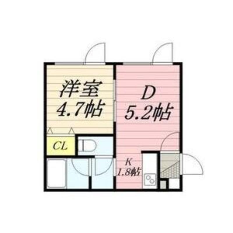 CALME55(1DK/3階)の間取り写真