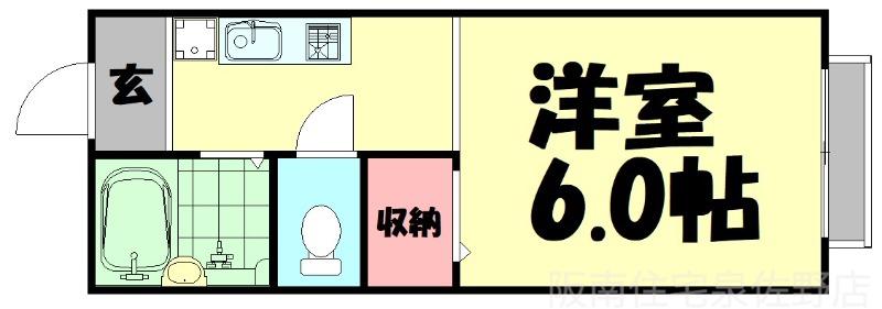 プレジール(ワンルーム/2階)の間取り写真