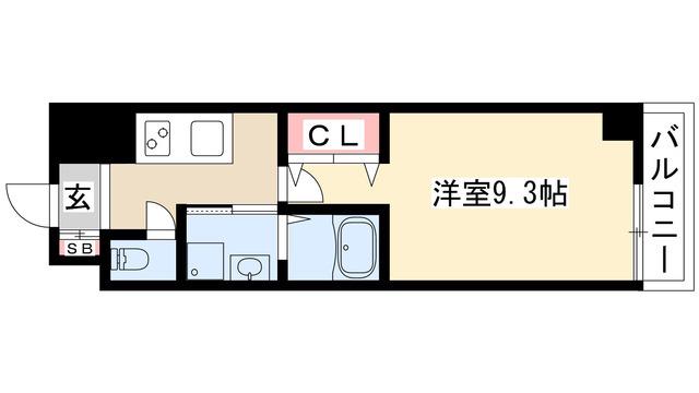 KDXレジデンス今池(1K/4階)の間取り写真
