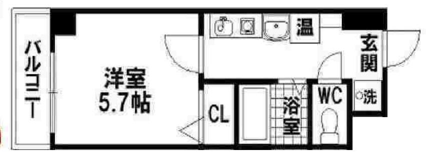プレミアム本町(1K/6階)の間取り写真