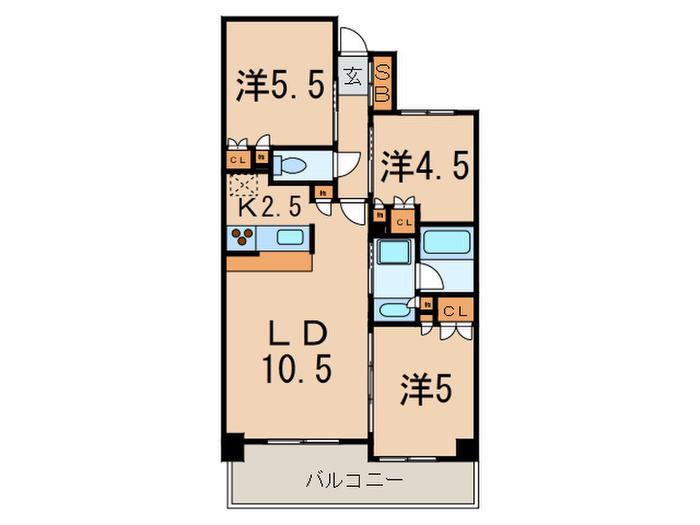 コンフォリア上池台(3LDK/4階)の間取り写真