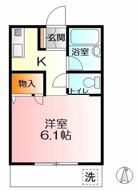 コート中央林間(1K/1階)の間取り写真
