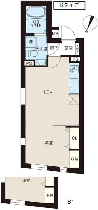 レピュア北池袋駅前レジデンス(1LDK/3階)の間取り写真