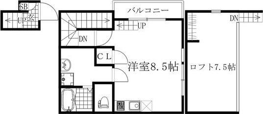 LE COCON守山II(ワンルーム/2階)の間取り写真