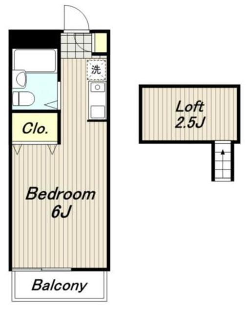 さくらハイムIV(1K/2階)の間取り写真