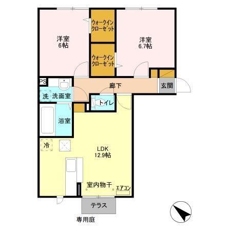 ベイサイドテラス ANNEX B(2LDK/1階)の間取り写真