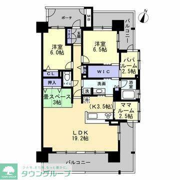 アルファステイツ国領(3SLDK/8階)の間取り写真