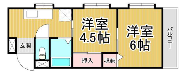 サンパレス21新伊丹(2K/2階)の間取り写真