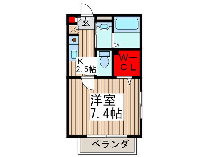 フラッツア関(1K/1階)の間取り写真