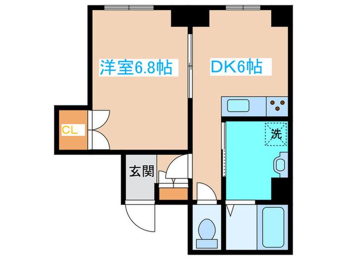 第2くきつマンション(1DK/3階)の間取り写真