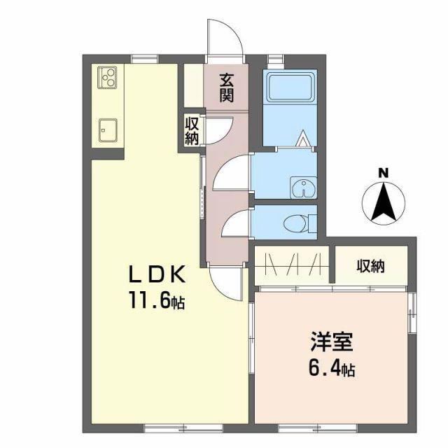 サンテトマト弐番館(1LDK/2階)の間取り写真