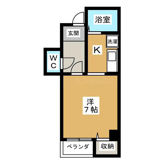 サンロイヤル大宮(1K/3階)の間取り写真