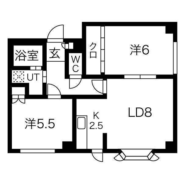 プレミエール24軒(2LDK/3階)の間取り写真