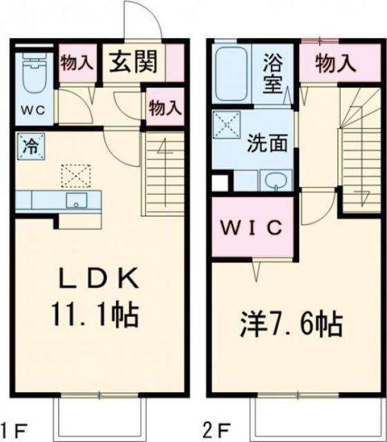 フェリースA(1LDK/1階)の間取り写真