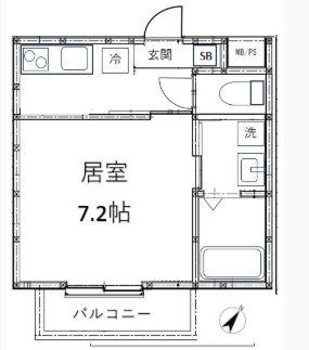 MAISON BRILLIO(1K/2階)の間取り写真