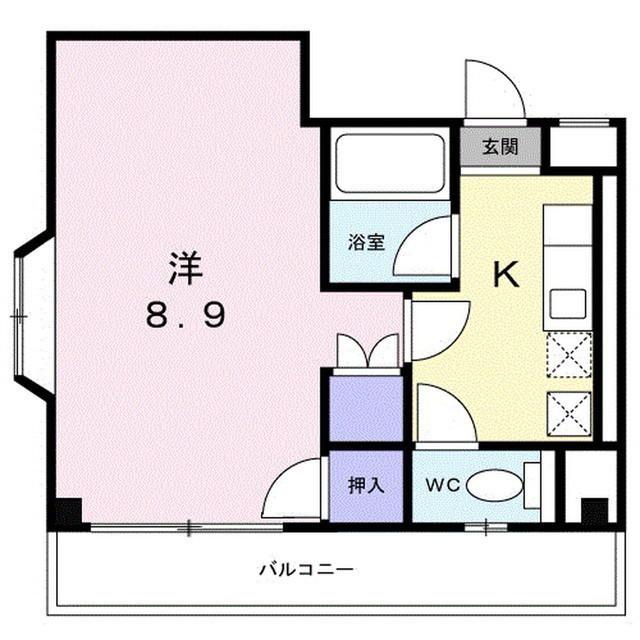 メゾンセシボン・E(1K/2階)の間取り写真