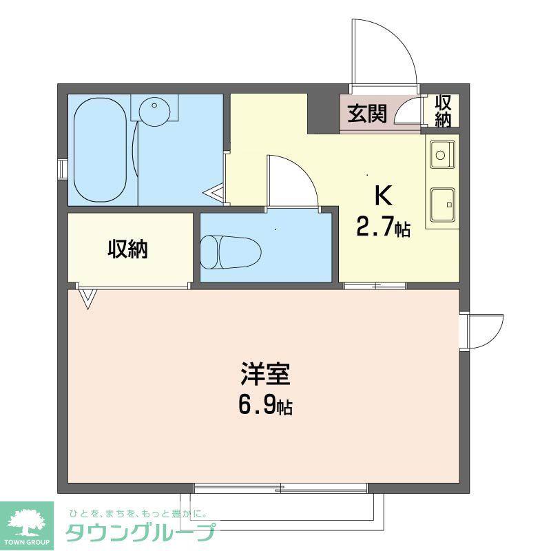 アルカンシエル(1K/1階)の間取り写真