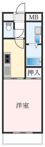 アンプルールクラージュSHIMADA(1K/2階)の間取り写真
