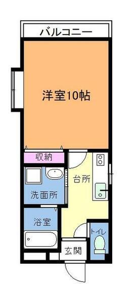 ハイツカッコー(1K/2階)の間取り写真