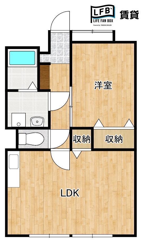 メゾン・ド・ラメールD(1LDK/2階)の間取り写真