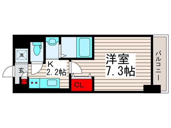 WAVE西新井(1K/3階)の間取り写真
