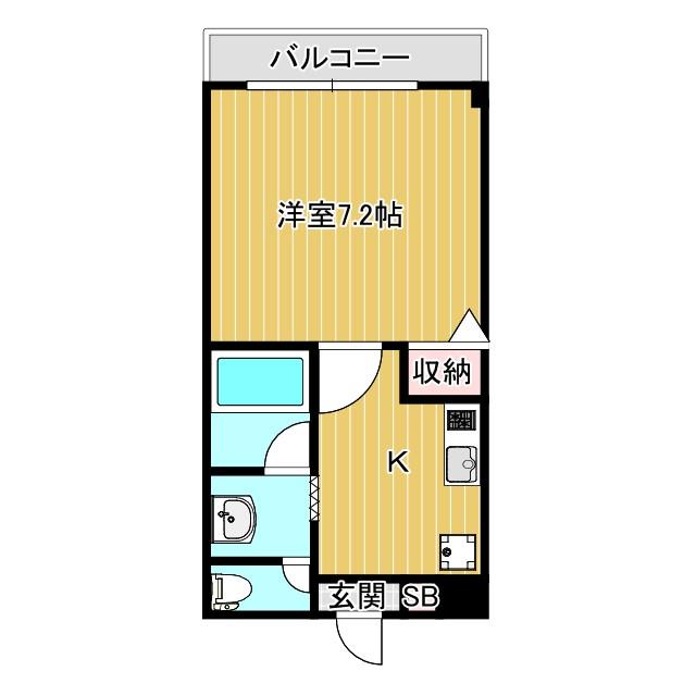 グレース・コート(1K/4階)の間取り写真