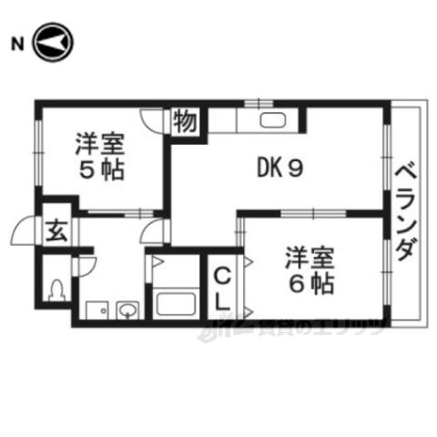 アンボワーズ31(2DK/2階)の間取り写真