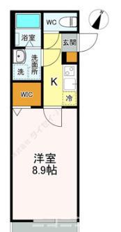 ウィンメゾン薬円台(1K/1階)の間取り写真
