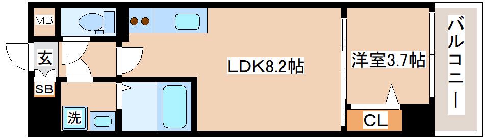 LIVIAZ KOBE LAMER(1LDK/1階)の間取り写真