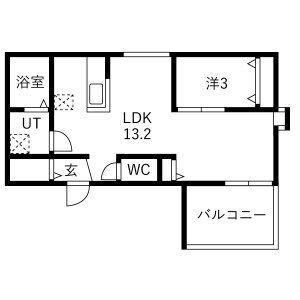 リトリート氷室(1LDK/2階)の間取り写真
