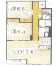 アリビオ22成島西館(2LDK/3階)の間取り写真