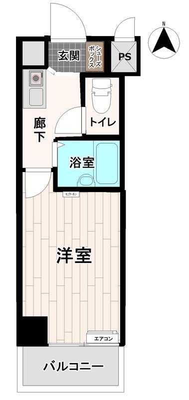 淡路ハイツ(1K/7階)の間取り写真