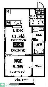 ビバグランデ桃林(1LDK/3階)の間取り写真