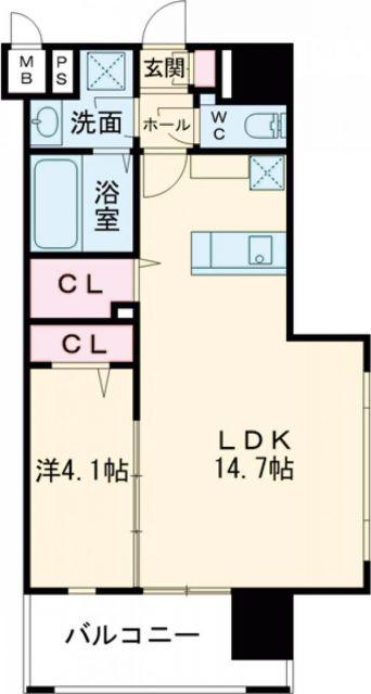 LEGEND筒井(1LDK/3階)の間取り写真