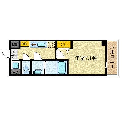 プレサンス栄フレイヤ(1K/5階)の間取り写真