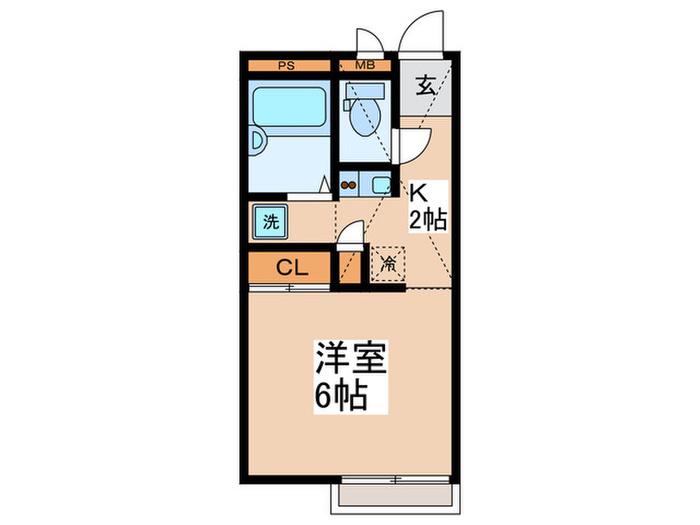 ミレニアムフォレスト(1K/2階)の間取り写真