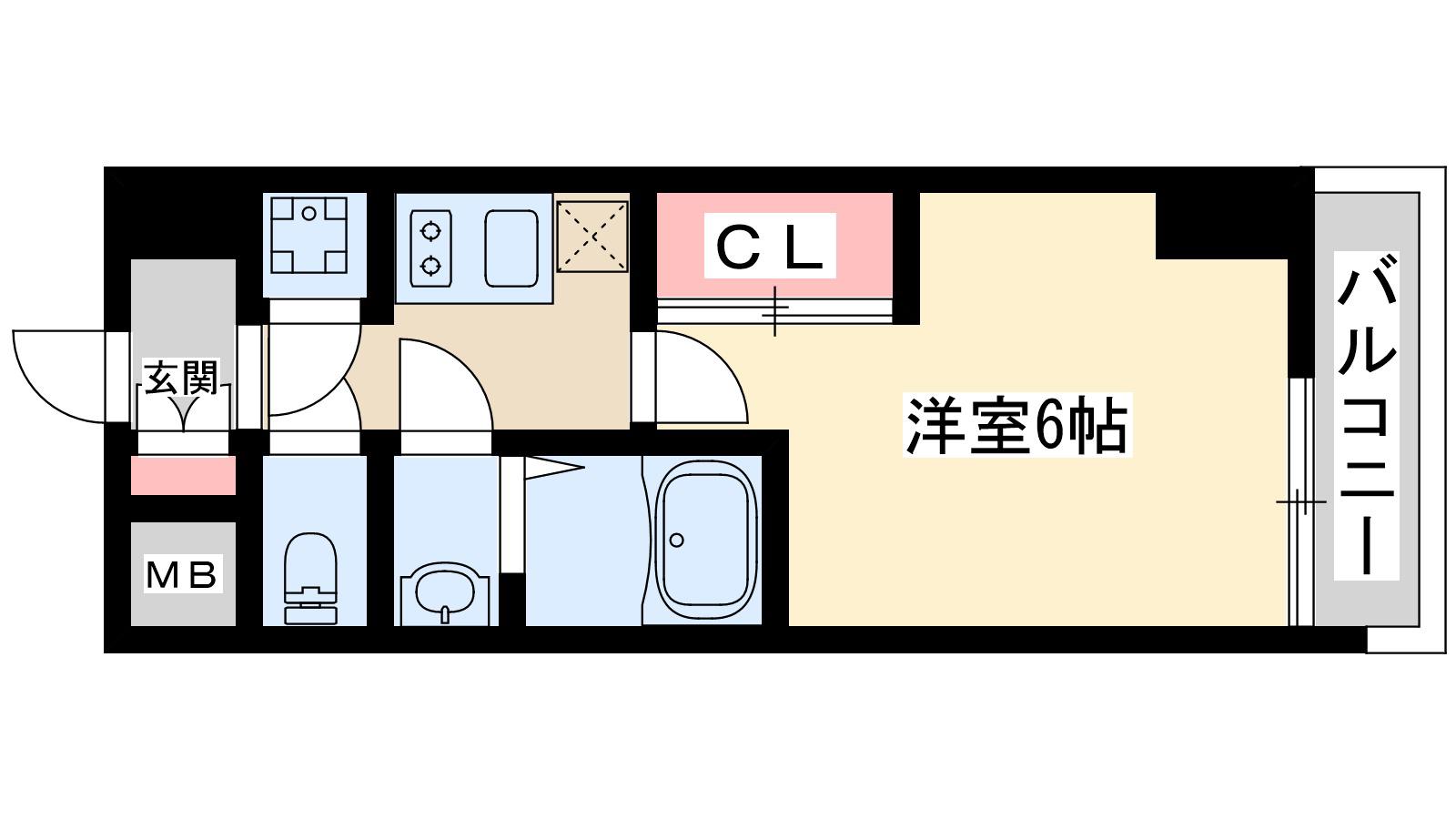 ディームス新大阪(1K/4階)の間取り写真