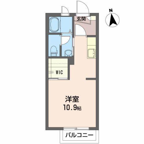 エル・シャンテB(ワンルーム/1階)の間取り写真