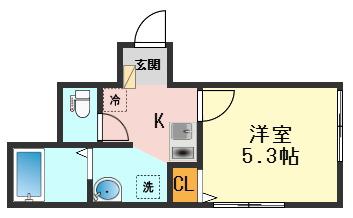 TOCA新柴又(1K/1階)の間取り写真