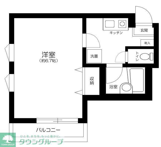 SH弘明寺(1K/2階)の間取り写真